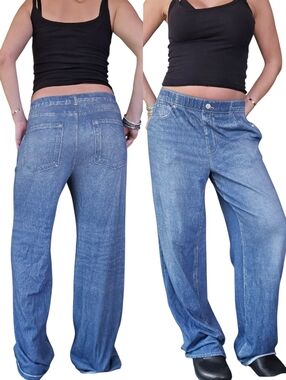 Sweatpant Illusion Jeans Fake Denim Similar To Rag & Bone Miramar High Rise XS